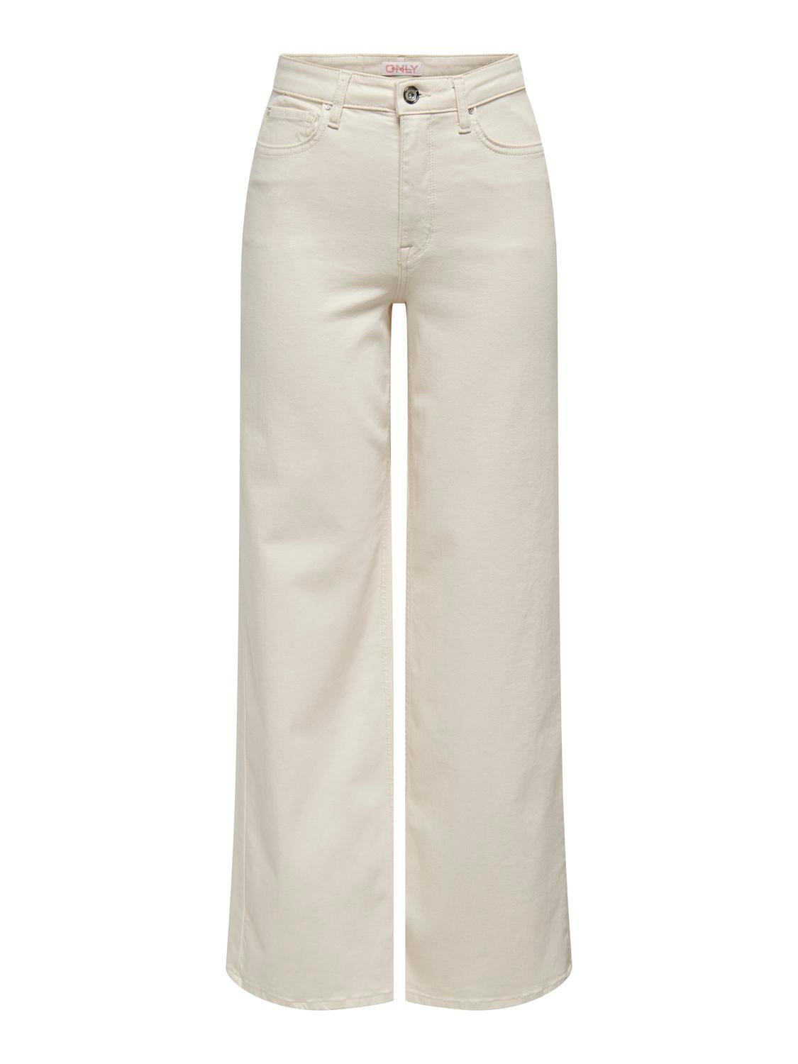ONLMADISON BLUSH HW Wide Jeans - Beige